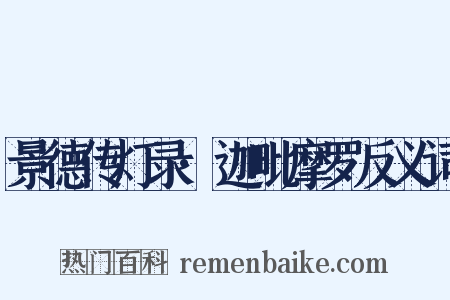景德传灯录·迦毗摩罗反义词是什么意思的图片